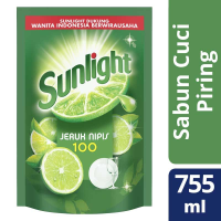 Sunlight Lime Sabun Cuci Piring Jeruk Nipis 755Ml - Sabun Pencuci Piring Cair