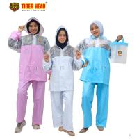 Jas Hujan Tiger Head 68203 Stelan GEMINI TIGERHEAD Wanita Baju Celana - Biru Muda