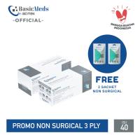 Masker 3Ply 3 Ply Masker wajah Non Medis Masker Basicmeds Box FREE 2 SACHET