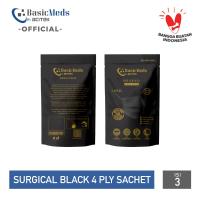 BasicMeds BasicBlvck Limited Edition, Medical 4ply BFE 99%, 3 Pcs/Pouch