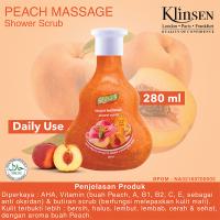 Klinsen Shower Scrub Peach Massage 280ml - Sabun Mandi Cair