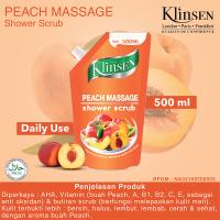 Klinsen Shower Scrub Peach Massage 500ml - Sabun Mandi Cair