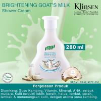 Klinsen Shower Cream - Brightening Goat's Milk 280 mL - Sabun mandi Cair