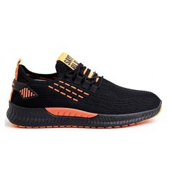 Sepatu Pria Fashion Olahraga - Black and Orange Size 40