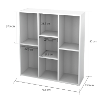 FUNIKA 13228 WH - Rak Buku 7 Kotak Persegi - Putih