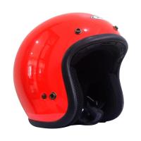 Jual Zeus Helm Half Face Retro ZS-385C Polos - Merah Clear List Hitam - L