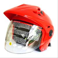 Zeus Helm Half Face Double Visor ZS-612C Polos- Merah M