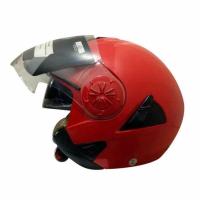 Snail Helm Half Face Retro 622 Double Visor Mika Helm Panjang-Merah M