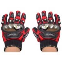 Snail Perlengkapan Pengendara Sarung Tangan Alloy MG01S - Stainless Steel - Merah M