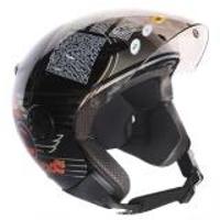 Zeus Helm Hald Face ZS210B - Grafik Hitam DD65 Silver XL