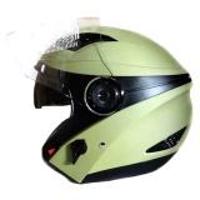Zeus Helm Half Face Double Visor ZS-610K Polos- Hijau Pupus Dove XL