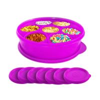 Calista Oedo Bulat Circle Container Set 8Pcs Ungu