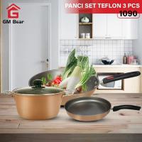 GM Bear Panci Set Wajan Penggorengan Teflon Set isi 3 Pcs 109