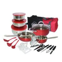 Oxone Travel Cookware Set OX-993 - Red (33pcs)DM
