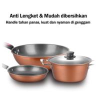 GM Bear Panci Set Wajan Penggorengan Teflon Set isi 3 Pcs 1090-Arria Set Panci Teflon(SP)
