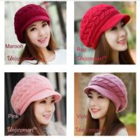 Topi Baret Rajut Dewasa Knitted Hat Casual Korea Fashion Beret Newsboy(SP)