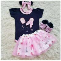 Baju jumper 0-8 bulan dasi kupu bando lucu bestseller anak bayi cewek perempuan murah -kit(SP)