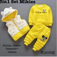 Setelan Bayi 3in1 Hoodie Mikies Kid - 3-5th Satu Ukuran(SP)