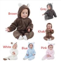Jumpsuit Hoodie Lengan Panjang Bahan Katun untuk Musim Dingin(SP)