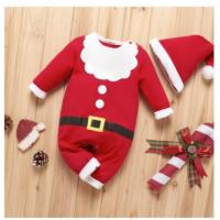 Natal Christmas Baju Bayi Jumper Pola Santa untuk Bayi Laki-laki dan Perempuanï¼ÂTermasuk topiï¼Â(SP)