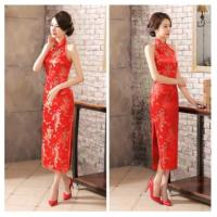Panjang Cheongsam Naga Kostum Seksi Gaun Halter Wanita Dresses Qipao Nasional Cina(SP)