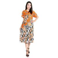 Baju Daster Wanita Lengan Pendek Motif Batik Kancing Depan Super SOFT(JM)