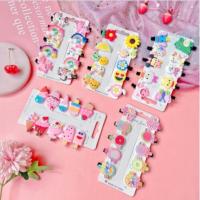 Set Klip Jepit Rambut Desain Kartun Unicorn Pelangi Bunga Buah Gaya Korea Untuk Anak Perempuan(SP)