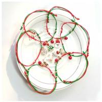 New Santa Claus Christmas Tree Bangle Snowflake Elk Hand Knitted Bracelet(SP)
