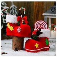 Tas Permen Bentuk Kaus Kaki Motif Santa Claus Snowman Rusa Untuk Dekorasi Pohon Natal(SP)