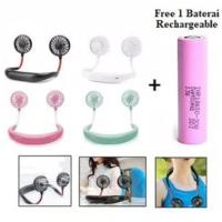 Kipas Angin Leher Portable USB Double Lazy Neck Fan Bisa Charge(DM)