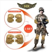 SATU SET PELINDUNG LUTUT SIKU /TACTICAL ARMY / KNEE AND ELBOW PROTECTOR / CODE : HX(SP)