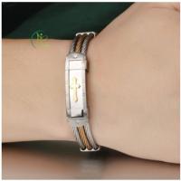 HGFL Men Cross Bracelet Stainless Steel 3 Rows Wire Chain Cuff Bangles Punk Jewelry Gift
