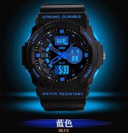 Jam Tangan Pria SKMEI Commander Hitam Biru Ori
