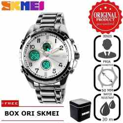 Jam Tangan Pria SKMEI Glamour Silver 1021 Original