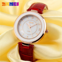 Jam Tangan Wanita SKMEI Ceramic Merah Original