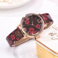 Jam Tangan Wanita Fashion Flower 8743 Merah Coklat