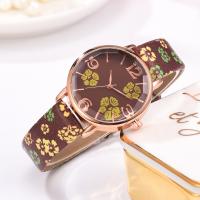Jam Tangan Wanita Fashion Flower 8743 Hijau Coklat