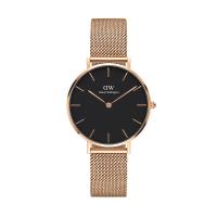 Daniel Wellington Petite Melrose Hitam Emas 32mm Jam Tangan Wanita