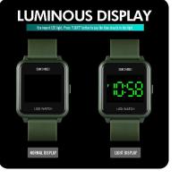 Jam Tangan LED Wanita SKMEI Cube 1630 Hijau Original