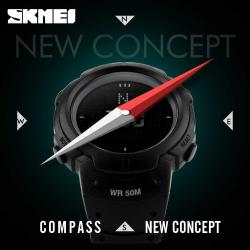 Jam Tangan Pria SKMEI Compass Hitam 1231 Original