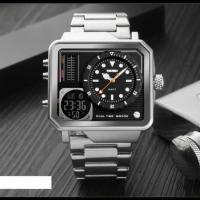 Jam Tangan Pria SKMEI Dual Shock Silver 1392