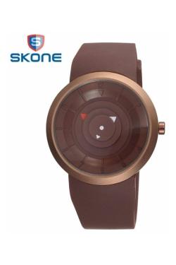 SKONE DIZZY - Jam Tangan Pria - Coklat - Strap Karet - DIZZY 4152 Brown