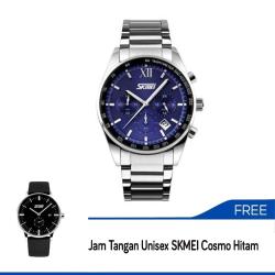 SKMEI Jam Tangan Analog 9096CS Stainless Steel Biru