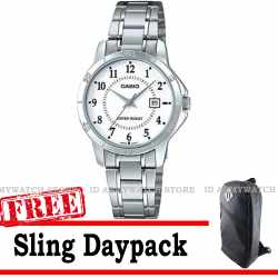 Casio Original LTP-V004D-7BUDF - Jam Tangan Wanita - Jam Tangan Analog - FREE BAG