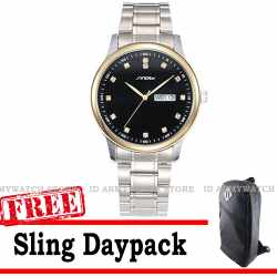 Sinobi 9578G03 - Jam Tangan Pria - Jam Tangan Analog - Silver - Free Bag