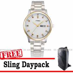 Sinobi 9578G04 - Jam Tangan Pria - Jam Tangan Analog - Silver - Free Bag