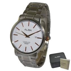 ALBA ALAG8G59X1 - Jam Tangan Pria - Jam Tangan Analog - Silver - Free Bag