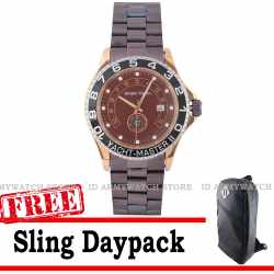 Jacque Martin JMS3176MEBNRBO - Jam Tangan Pria - Jam Tangan Analog - Cokelat - Free Bag