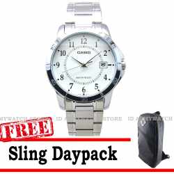 Casio Original MTP-V004D-7BUDF - Jam Tangan Pria - Jam Tangan Analog - FREE BAG