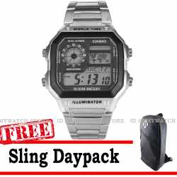 Casio Original AE-1200WHD-1AVDF - Jam Tangan Unisex - Jam Tangan Analog - FREE BAG